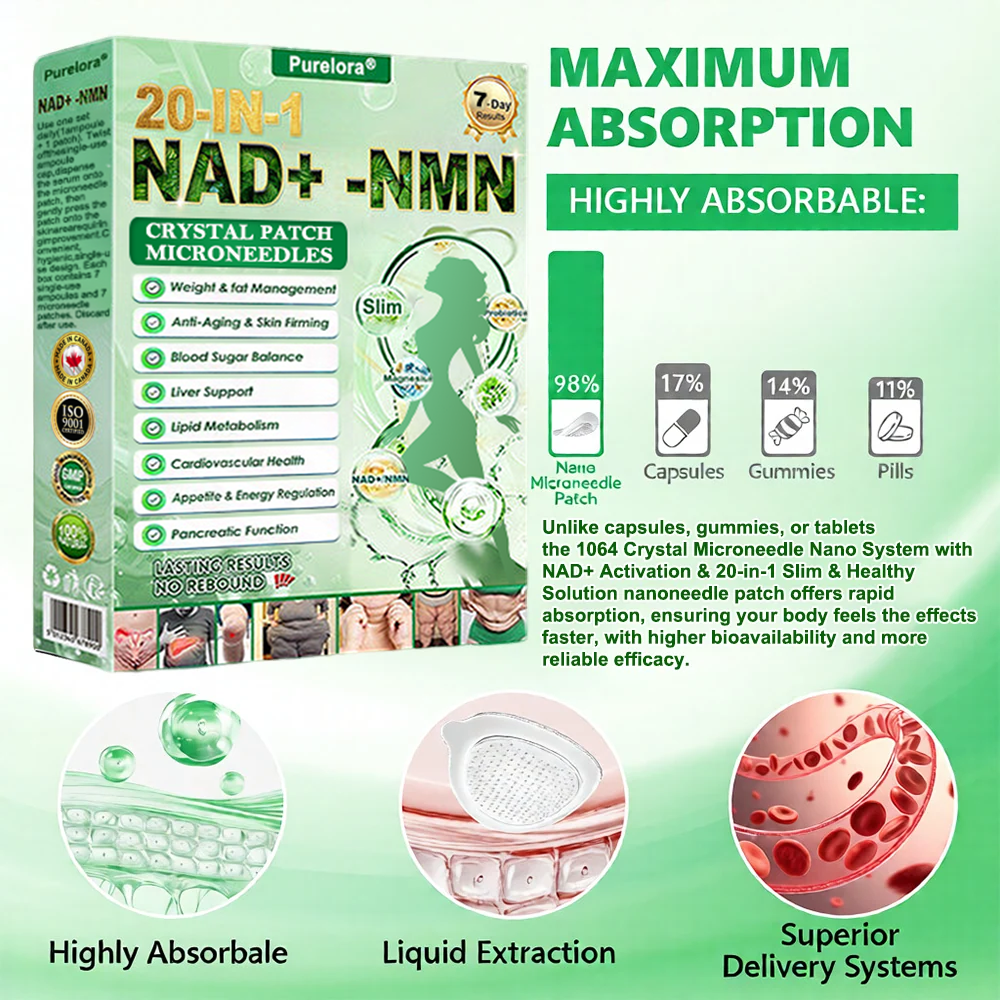 🔥New Arrival |Purelora® Crystal Microneedle Nano System with NAD⁺ Activation & 20-in-1 Slim & Healthy Pacth Solution