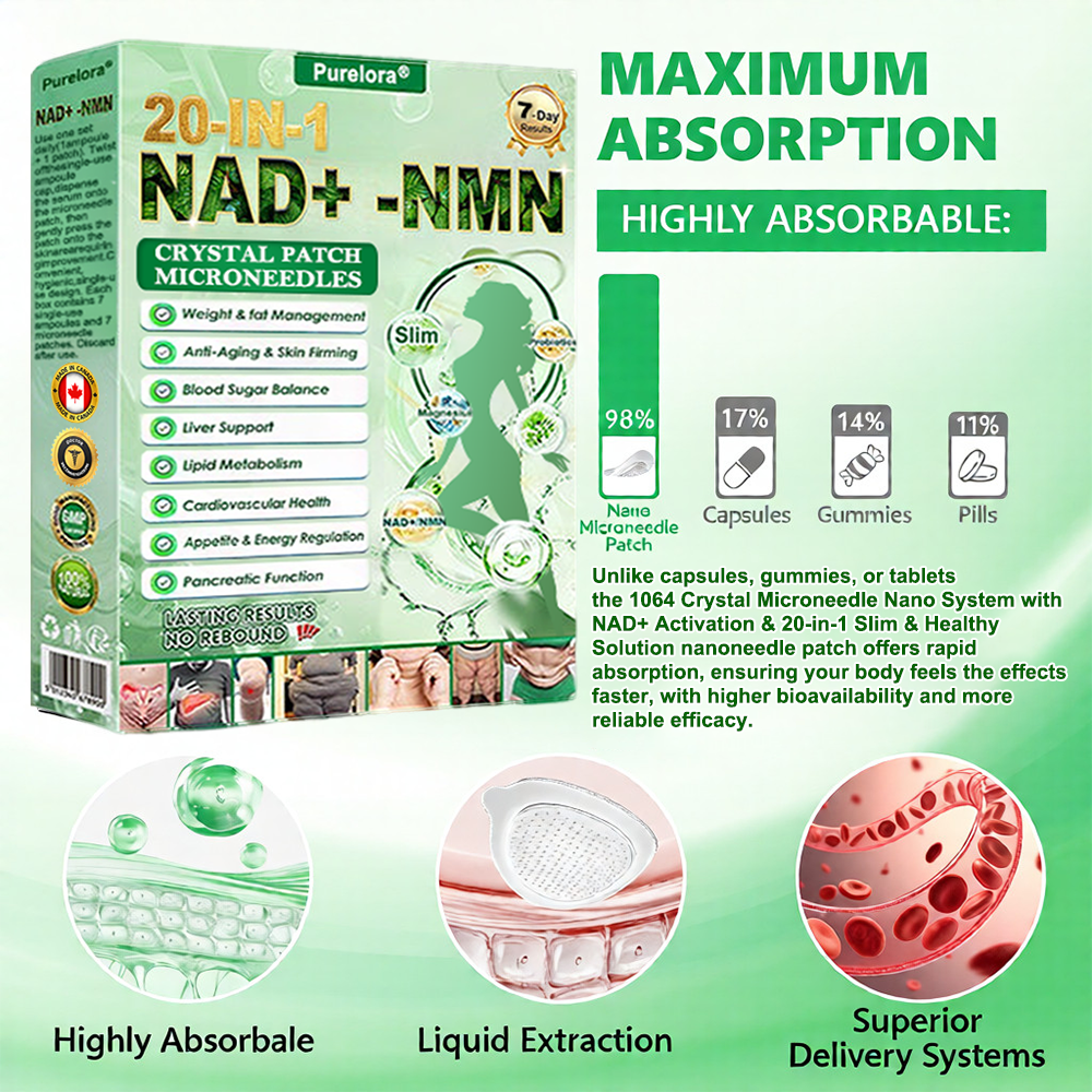 🔥New Arrival Purelora® Crystal Microneedle Nano System with NAD⁺ Activation & 20-in-1 Slim & Healthy Pacth Solution