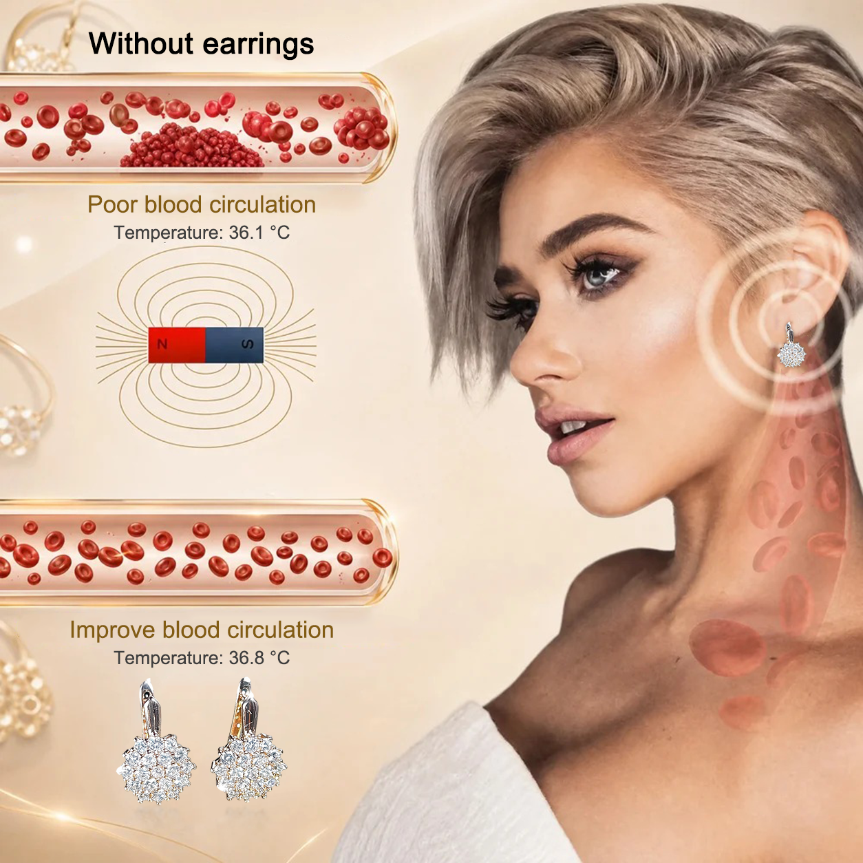 [Limited Time Offer - 80% OFF Today 🔥] 👩🏻‍⚕️ Germanium & Magnesium Earrings – Lymphatic Drainage & Magnetic Therapy
