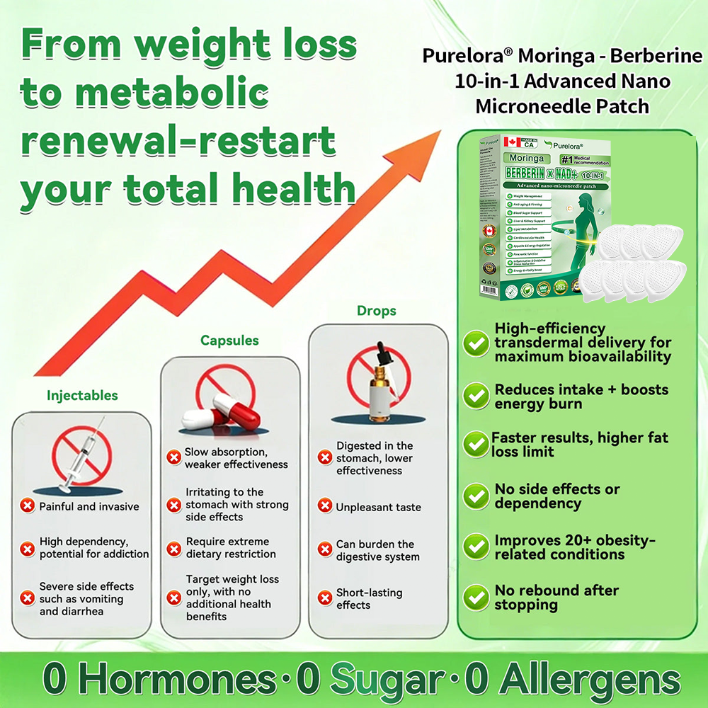 🔥 Online Pharmacy  🔥| Purelora® Moringa Berberine × NAD⁺ 10-in-1 Nano Microneedle Patch (Just once daily, visible changes in 7 days) ✅ Supports weight management, loose skin, diabetes care, sleep apnea, joint comfort, and more