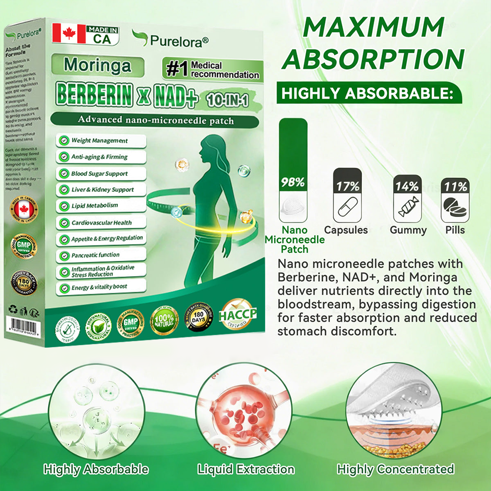 🔥 Online Pharmacy  🔥| Purelora® Moringa Berberine × NAD⁺ 10-in-1 Nano Microneedle Patch (Just once daily, visible changes in 7 days) ✅ Supports weight management, loose skin, diabetes care, sleep apnea, joint comfort, and more
