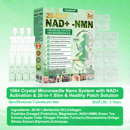 🔥New Arrival Purelora® Crystal Microneedle Nano System with NAD⁺ Activation & 20-in-1 Slim & Healthy Pacth Solution
