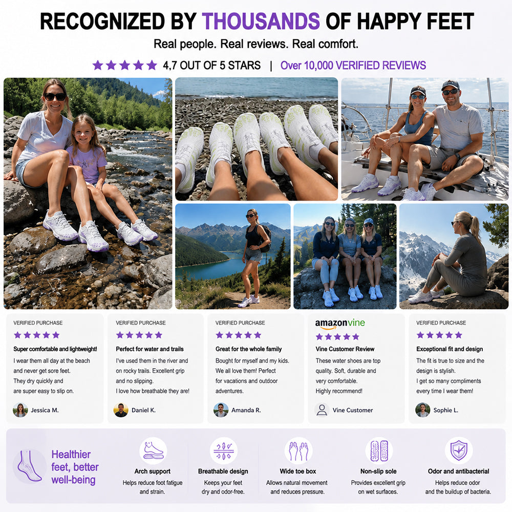 💖 Unisex Barefoot Water Shoes 💖 – Breathable, Water-Resistant & Sand-Repellent | Ultra-Light Aqua Shoes with Memory Foam Comfort & Quick-Drying Design