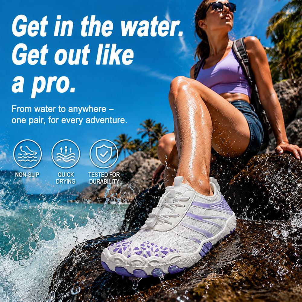 💖 Unisex Barefoot Water Shoes 💖 – Breathable, Water-Resistant & Sand-Repellent | Ultra-Light Aqua Shoes with Memory Foam Comfort & Quick-Drying Design