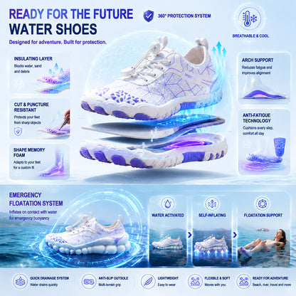 💖 Unisex Barefoot Water Shoes 💖 – Breathable, Water-Resistant & Sand-Repellent | Ultra-Light Aqua Shoes with Memory Foam Comfort & Quick-Drying Design