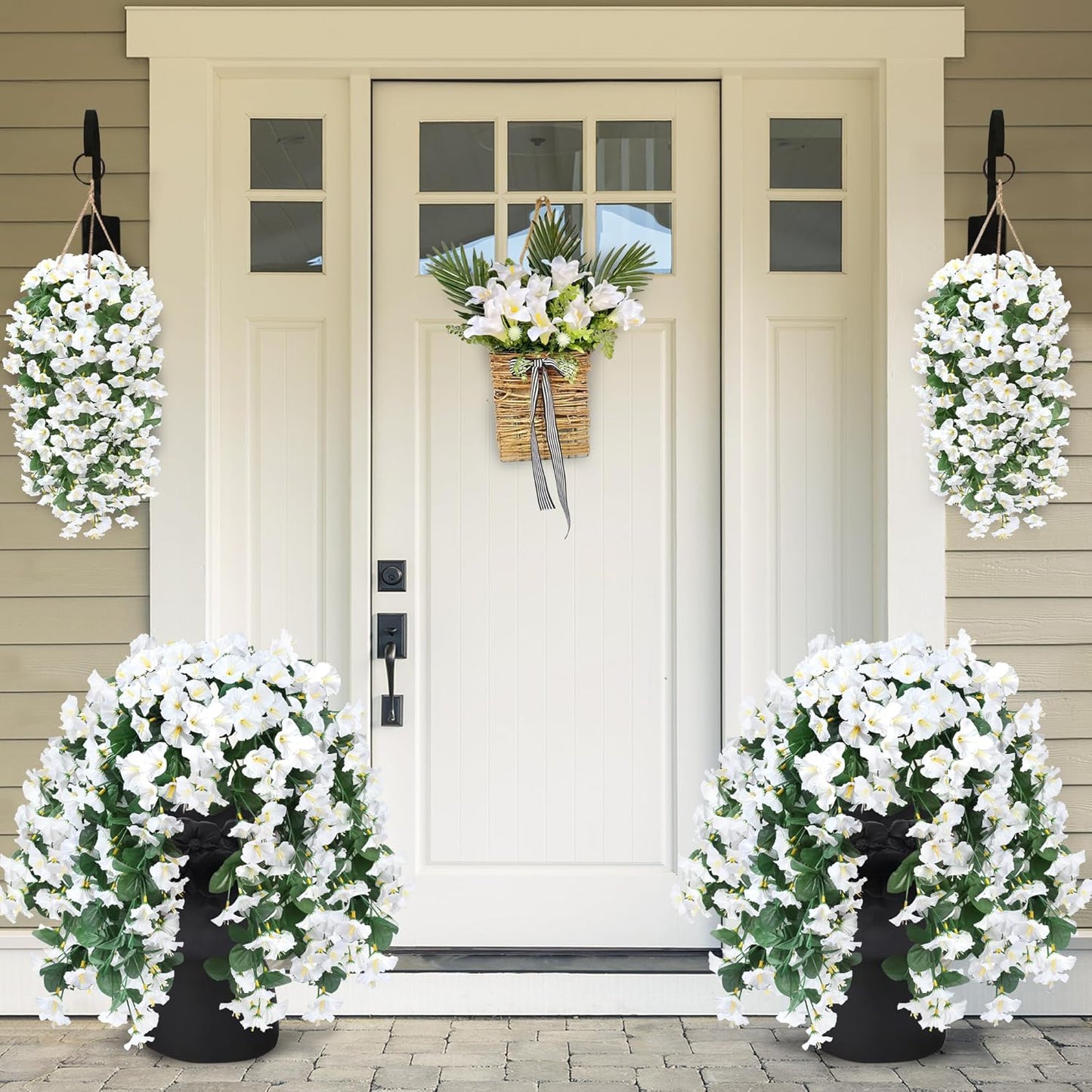 On Sale-Artificial Faux Hanging Flowers Plants - UV resistant, Waterproof,Windproof