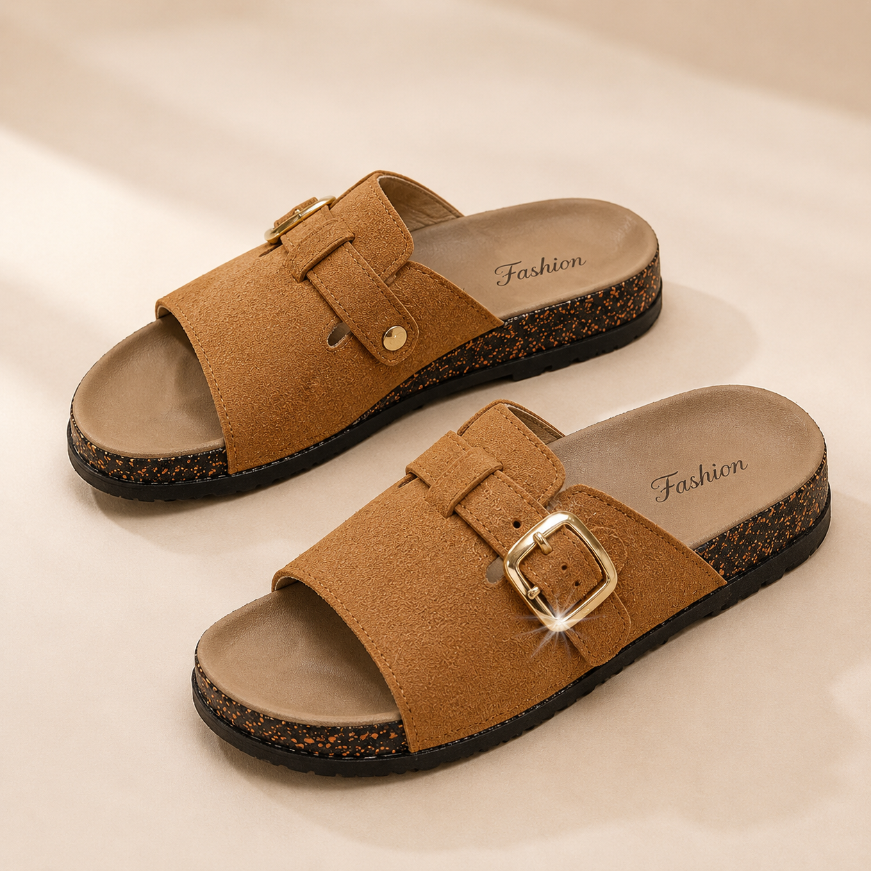 2 Pairs - Caramel Suede